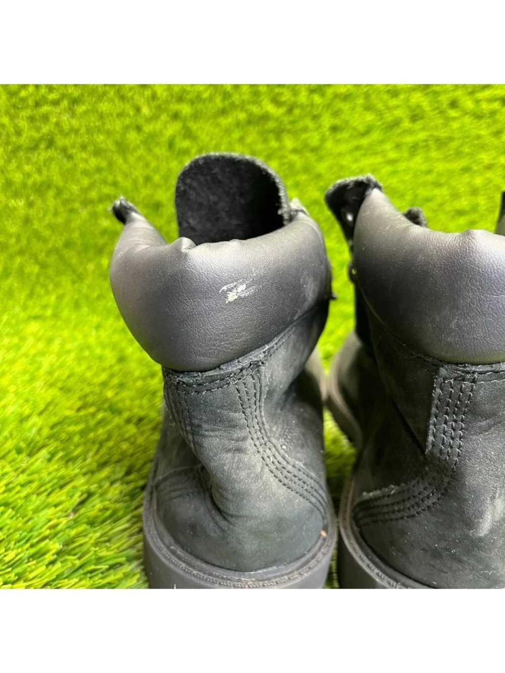 Timberland Premium 6-Inch Boys Size 3Y Black Outdoor Leather Waterproof Boots